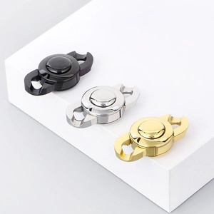 Polished stainless steel Cuban chain clasps in black, silver, and gold for DIY jewelry