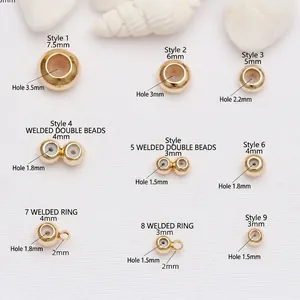 Various 14k gold-filled copper beads with silicone inserts for adjustable jewelry making