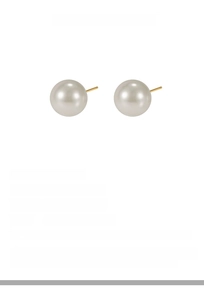 Detail showing S925 sterling silver pearl studs in 6-12mm sizes and gold plating
