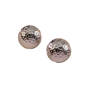Elegant rose gold domed earrings featuring a unique hammered metal texture for women