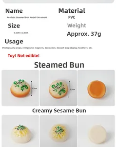 Macro detail of realistic PVC food model dumpling, non-edible toy for display