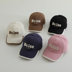 Cappellino Da Baseball Bambini Cotone Ricamo Cappello Sole Regolabile Bordo Contrasto Per Ragazzi Ragazze Moda
