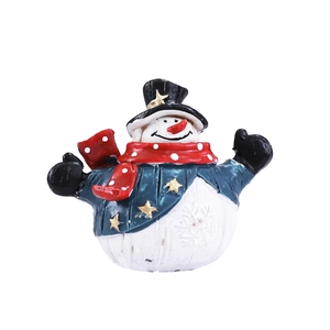 Cute Christmas snowman ornament with star patterns for festive store window display
