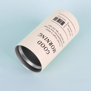 Detail of 304 stainless steel interior and typography design on cream coffee tumbler