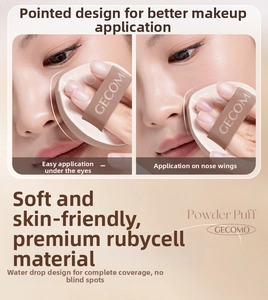 Detail of Rubycell teardrop makeup sponge for precise eye and nose application