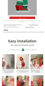 Detail guide showing UV double-sided printing and PVC static film application for car stickers