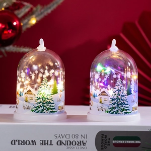 Luminous Christmas tree night light with snow scene and LED glow for holiday decor
