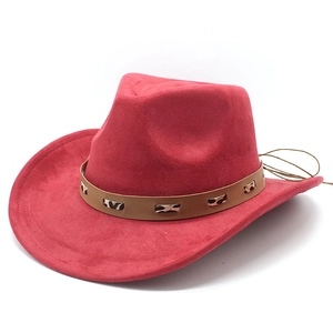 Vintage Western Cowboy Hat Faux Suede Wide Brim With Leopard Print Leather Band Adjustable Outdoor Retro Jazz Fedora