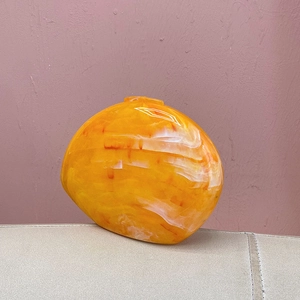 Detailed close-up of amber marble texture acrylic bag with vibrant yellow and orange tones