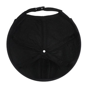 Black quick-dry docker hat featuring breathable mesh interior and adjustable strap buckle