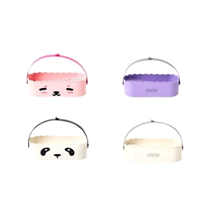 Multifunctional cosmetic brush cleaning and drying box in four pastel colors and patterns