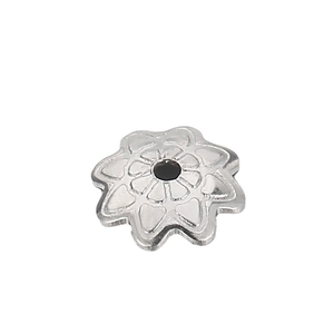 Silver stainless steel hollow flower bead caps for DIY jewelry making accessories
