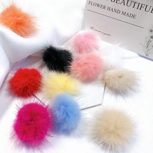 Colorful plush faux fur mink balls for DIY hair accessories and clothing decoration