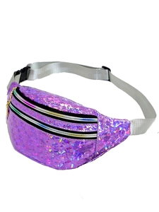 Sac Banane Holographique Laser Cuir PU Sac De Taille Femmes Sport De Plein Air Voyage Festival Mode Sangle Réglable