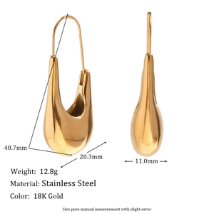 Boucles d'oreilles épingle à nourrice en acier inoxydable plaqué or 18 carats pour femme