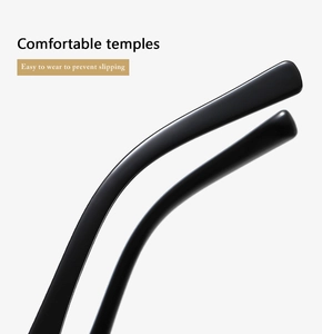 Macro shot of comfortable black temples on square sunglasses for non-slip wearing