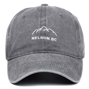 Washed Cotton Baseball Cap Vintage Adjustable Distressed Hat With Mountain Embroidery Outdoor Sport Unisex