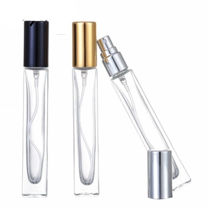 10ml clear glass perfume spray bottles with elegant black gold and silver caps
