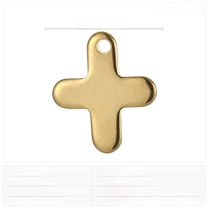 Detailed view of 12x10mm stainless steel cross pendant with specific dimensions