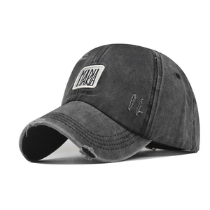 Vintage Washed Cotton Baseball Cap Distressed Embroidered Letter Patch Adjustable Outdoor Streetwear Hat Unisex