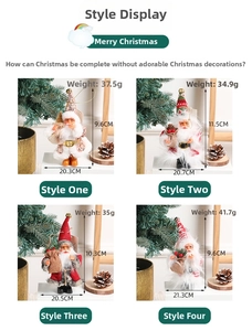 Detail of knit Christmas gnomes with sequins and bells, weights from 34g to 42g