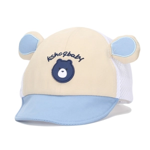 Süße Baby-Baseballkappe mit 3D-Bärenohren und atmungsaktivem Mesh-Rücken für Kleinkinder