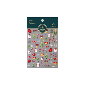 3D embossed Christmas nail stickers with gingerbread man and tree patterns M-815