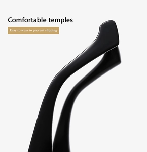 Detail of ergonomic matte black eyewear temples designed for comfort and anti-slip fit