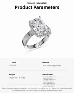 Macro view showing 8A ice flower cut 8x12mm zircon set in an S925 sterling silver ring