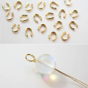 Bright gold U-shape wire protectors and jewelry findings for DIY craft accessories
