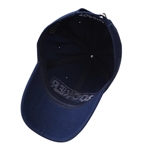 Casquette trucker en coton bleu marine avec large bord et sangle de réglage à l'arrière