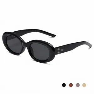 Retro Oval Sunglasses For Women Vintage Cat Eye UV400 Protection PC Frame Resin Lens Fashion Y2K Eyewear