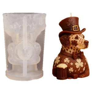 Stampo in silicone per candela dalmata di San Patrizio con cappello e boccale birra