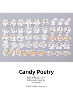 Detailed close-up of varied Shiba Inu dog stickers for DIY planners and journals