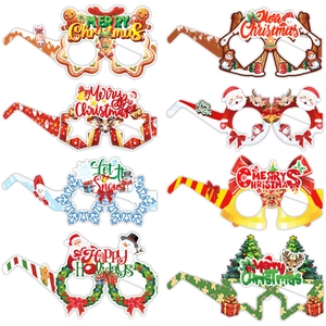 Set of 8 festive Christmas party glasses with colorful holiday character designs