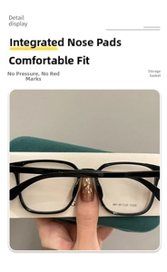 Detail view of integrated nose pads on black ultra-light square eyeglass frames