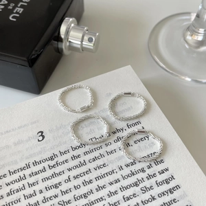 925 Sterling Silver Ring Minimalist Starry Sky Texture Korean INS Style Women Jewelry