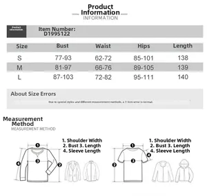 Size chart for strapless backless dress including bust, waist, and hip measurements