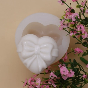 Silicone bow heart mold for Valentine mousse cake and handmade aromatherapy crafts