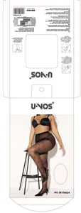 Detailed size chart and specifications for polka dot tights with fit guide and material info