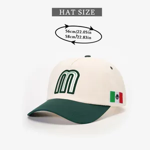 Detailed size chart showing hat circumference of 56-58cm for the M baseball cap