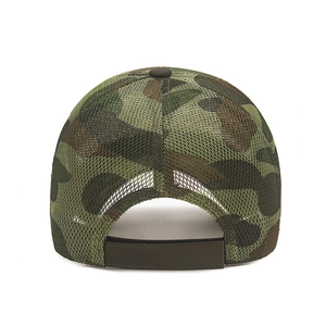 Jungle camouflage mesh trucker hat for outdoor fishing with breathable sun protection