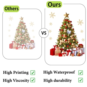 Details zur hohen Druckqualität und wasserfesten haltbaren Weihnachtsbaum-Aufklebern