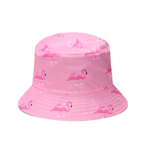 Chapeau bob rose avec imprimé flamant rose pour femme, idéal pour plage et vacances