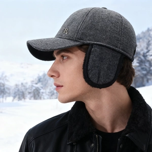 Casquette de baseball hivernale pour homme avec protège-oreilles et doublure chaude
