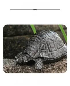 Macro detail display of antique cast iron turtle shell texture on stone background