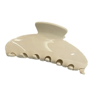 Minimalistische beige Haarspange aus Acetat mit Glanzeffekt für elegante Frauenfrisuren