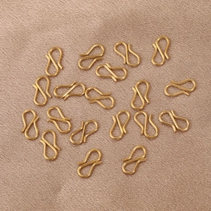 Bulk 18K gold-plated stainless steel S-shape hooks for DIY jewelry necklaces and bracelets