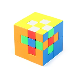 Cubo de velocidad Puppet 4x4 no convencional con diseño de rompecabezas geométrico