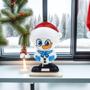 Wind Up Walking Snowman Toy Mechanical Head Shaking Action ABS Plastic Cute Christmas Holiday Party Favors Novelty Gift
